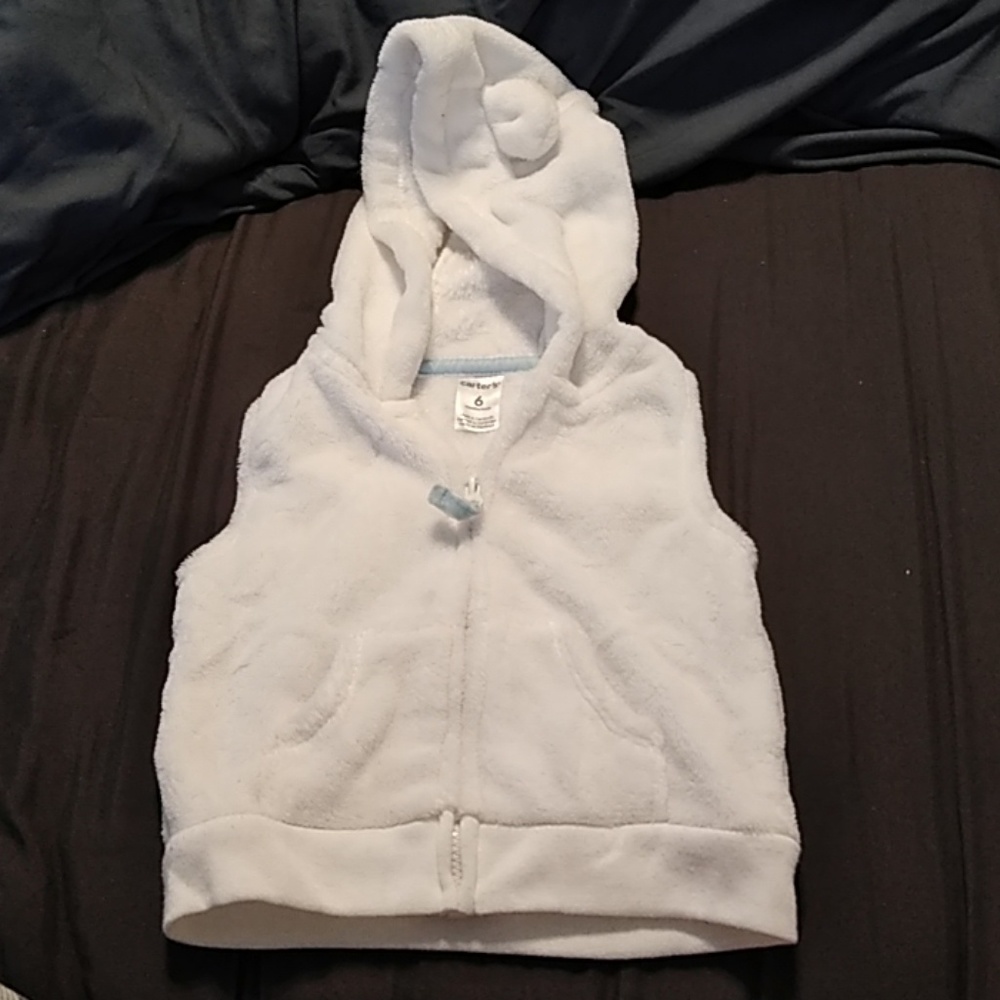 Carter's white zip up vest.
